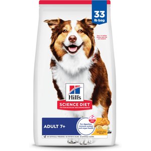 Hill's Science Diet Adult 7+ Chicken Meal, Rice & Barley Recipe Dry Dog Food, 33-lb bag