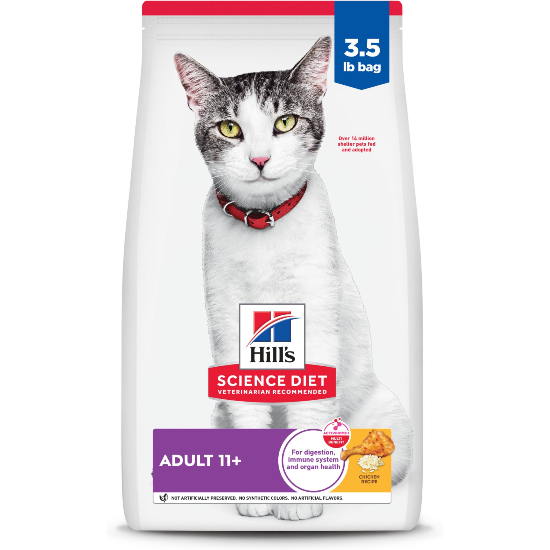 Hill's Science Diet Senior Adult 11+ Chicken Recipe Dry Cat Food, 3.5-lb bag