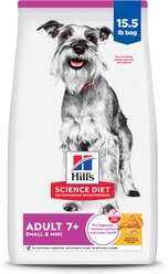 Hill's Science Diet Senior Adult 7+ Small Breed & Mini Breed Chicken Meal, Barley & Brown Rice Recipe Dry Dog Food, 15.5-lb bag