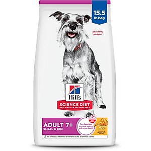 Hill's Science Diet Senior Adult 7+ Small Breed & Mini Breed Chicken Meal, Barley & Brown Rice Recipe Dry Dog Food, 15.5-lb bag