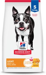 Hill's Science Diet Adult Light Weight Management Small Bites with Chicken Meal & Barley Dry Dog Food, 5-lb bag