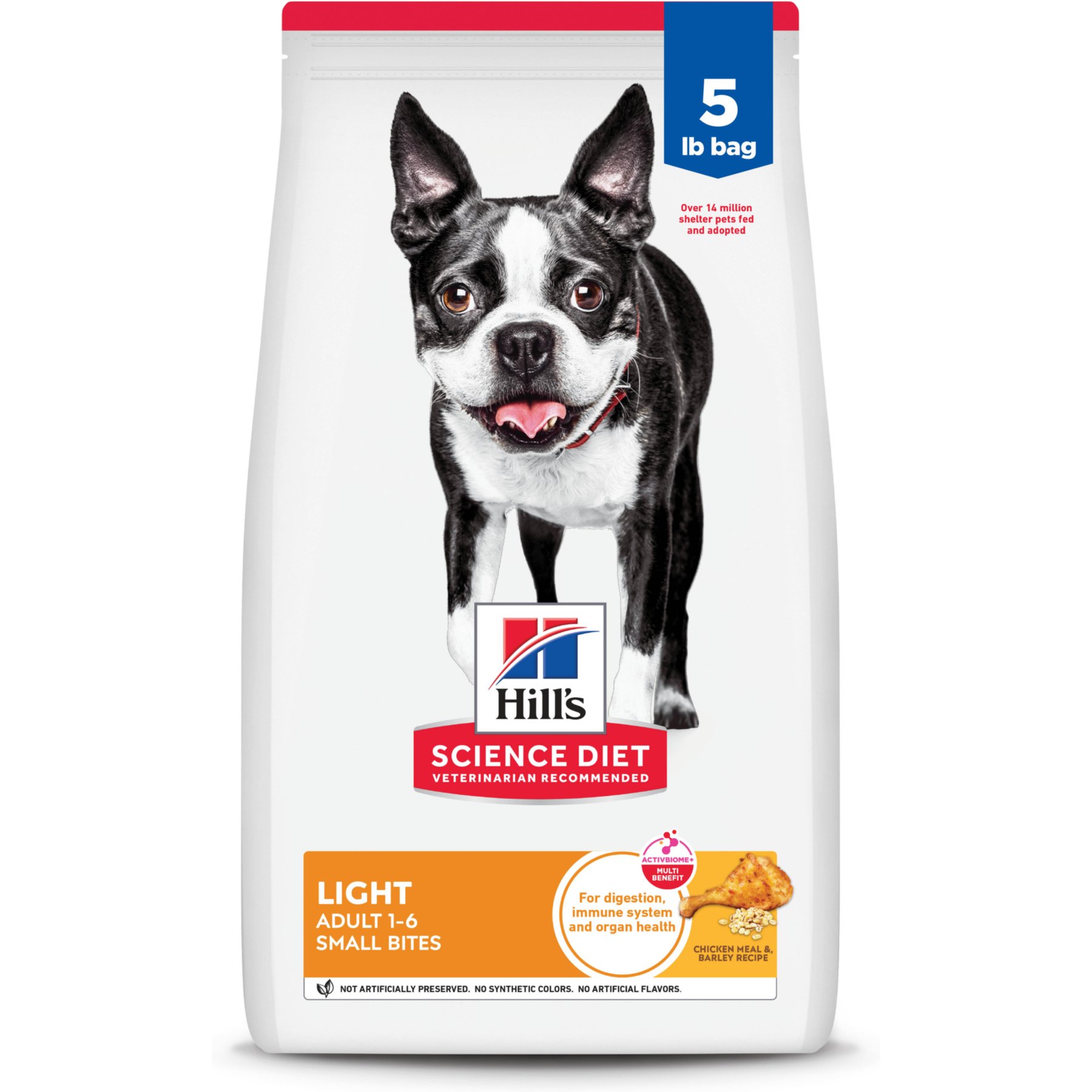 Hill's Science Diet Adult Light Weight Management Small Bites with Chicken Meal & Barley Dry Dog Food, 5-lb bag
