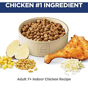 Hill's Science Diet Senior Adult 7+ Indoor Chicken Recipe Dry Cat Food, 15.5-lb bag