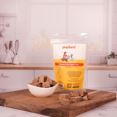 Show full view: Pupford Beef Liver Freeze-Dried Limited Ingredient Dog Treats, 2-oz bag slide 5 of 8
