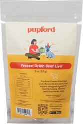 Pupford Beef Liver Freeze-Dried Limited Ingredient Dog Treats, 2-oz bag