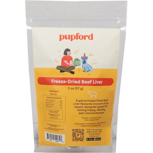 Pupford Beef Liver Freeze-Dried Limited Ingredient Dog Treats, 2-oz bag