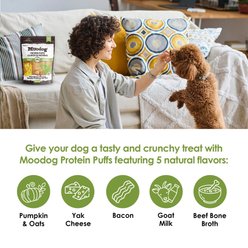 Palz&Co Moodog Beef Protein Puffs Yak Cheese Flavor Crunchy Dog Treats, 1-oz bag slide 2 of 9