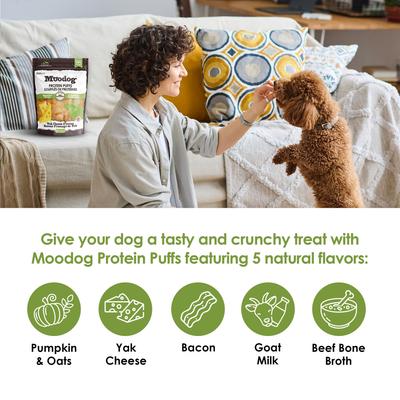 Show full view: Palz&Co Moodog Beef Protein Puffs Yak Cheese Flavor Crunchy Dog Treats, 1-oz bag slide 7 of 11