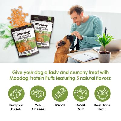 Show full view: Palz&Co Moodog Beef Protein Puffs Pumpkin & Oatmeal Flavor Crunchy Dog Treats, 1-oz bag slide 7 of 11