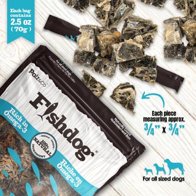 Show full view: Palz&Co Fishdog Cod Skin Bites Cubes Crunchy Dog Treats, 2.5-oz bag slide 6 of 10