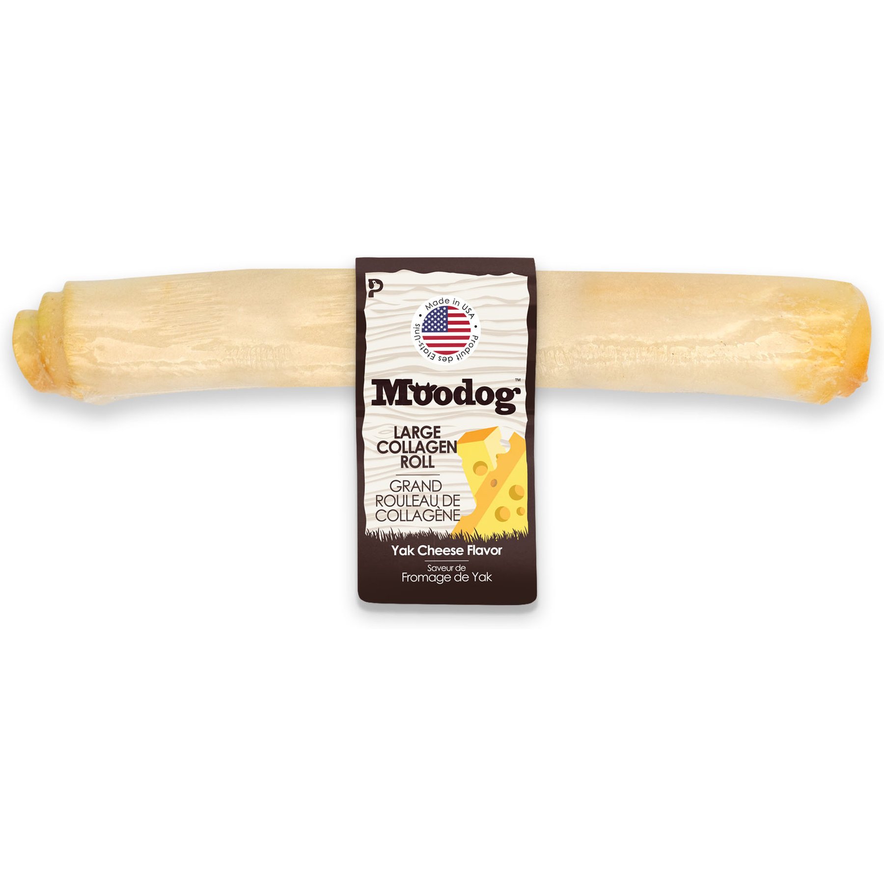 Palz&Co Moodog Beef Corium Collagen 11-inch Yak Cheese Flavor Natural Dog Chew