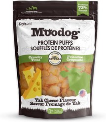 Palz&Co Moodog Beef Protein Puffs Yak Cheese Flavor Crunchy Dog Treats, 1-oz bag