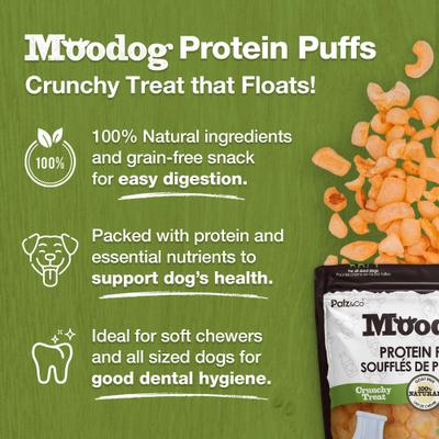 Show full view: Palz&Co Moodog Beef Protein Puffs Goat Milk Flavor Crunchy Dog Treats, 1-oz bag slide 4 of 11