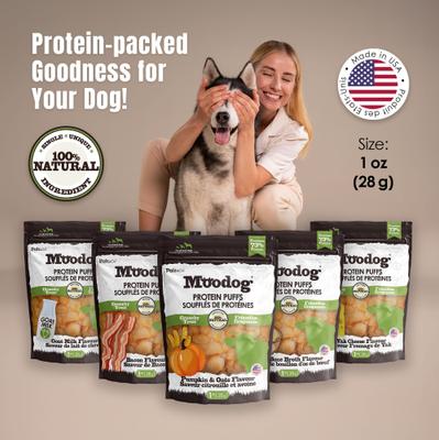 Show full view: Palz&Co Moodog Beef Protein Puffs Pumpkin & Oatmeal Flavor Crunchy Dog Treats, 1-oz bag slide 10 of 11
