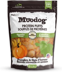 Palz&Co Moodog Beef Protein Puffs Pumpkin & Oatmeal Flavor Crunchy Dog Treats, 1-oz bag