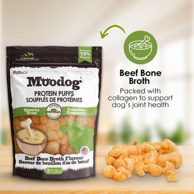 Show full view: Palz&Co Moodog Beef Protein Puffs Bone Broth Flavor Crunchy Dog Treats, 1-oz bag slide 8 of 11