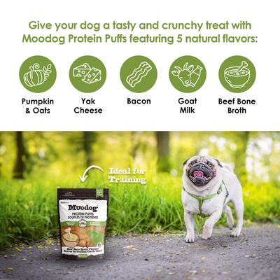 Show full view: Palz&Co Moodog Beef Protein Puffs Bone Broth Flavor Crunchy Dog Treats, 1-oz bag slide 7 of 11