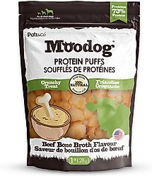 Palz&Co Moodog Beef Protein Puffs Bone Broth Flavor Crunchy Dog Treats, 1-oz bag