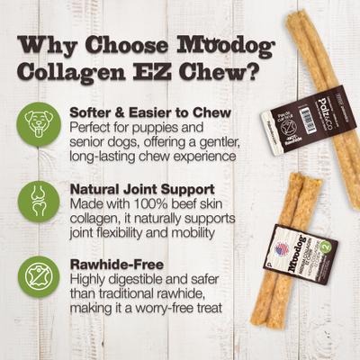 Show full view: Palz&Co Moodog Beef Corium Collagen 7-inch EZ Granulated Natural Dog Chews, 2 count slide 4 of 10
