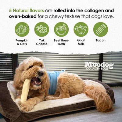 Show full view: Palz&Co Moodog Beef Corium Collagen 7-inch Pumpkin & Oat Flavor Natural Dog Chew  slide 7 of 10
