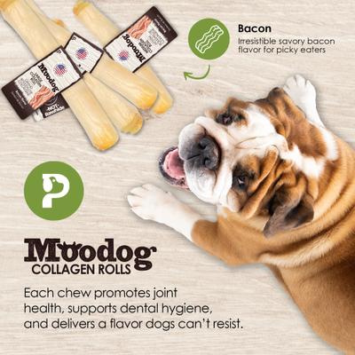 Show full view: Palz&Co Moodog Beef Corium Collagen 11-inch Bacon Flavor Natural Dog Chew slide 9 of 10