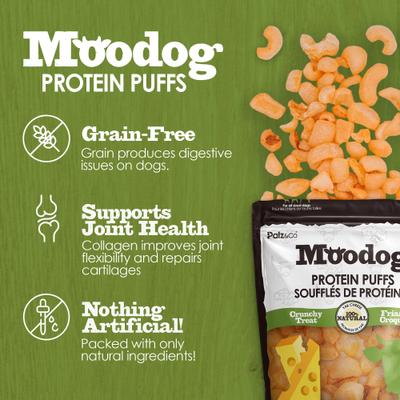 Show full view: Palz&Co Moodog Beef Protein Puffs Yak Cheese Flavor Crunchy Dog Treats, 1-oz bag slide 4 of 11