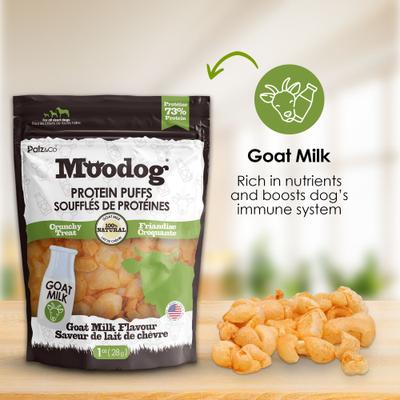 Show full view: Palz&Co Moodog Beef Protein Puffs Goat Milk Flavor Crunchy Dog Treats, 1-oz bag slide 8 of 11