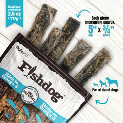 Show full view: Palz&Co Fishdog Cod Skin Sticks Crunchy Dog Treats, 2.5-oz bag slide 6 of 10