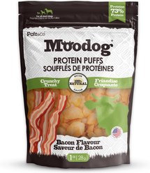 Palz&Co Moodog Beef Protein Puffs Bacon Flavor Crunchy Dog Treats, 1-oz bag