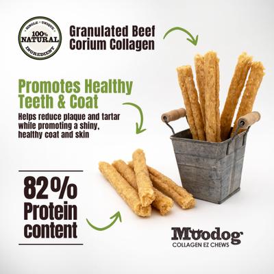 Show full view: Palz&Co Moodog Beef Corium Collagen 7-inch EZ Granulated Natural Dog Chews, 2 count slide 7 of 10