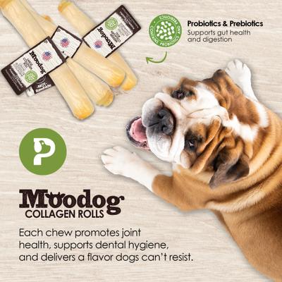 Show full view: Palz&Co Moodog Beef Corium Collagen 11-inch Probiotics & Prebiotics Oat Flavor Natural Dog Chew slide 9 of 11