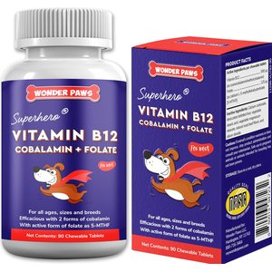 Wonder Paws Vitamin B12 Cobalamin & Folate Supplement for Dogs, 90 count