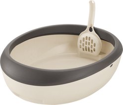 Richell PAW TRAX Top Open Cat Litter Pan, Brown