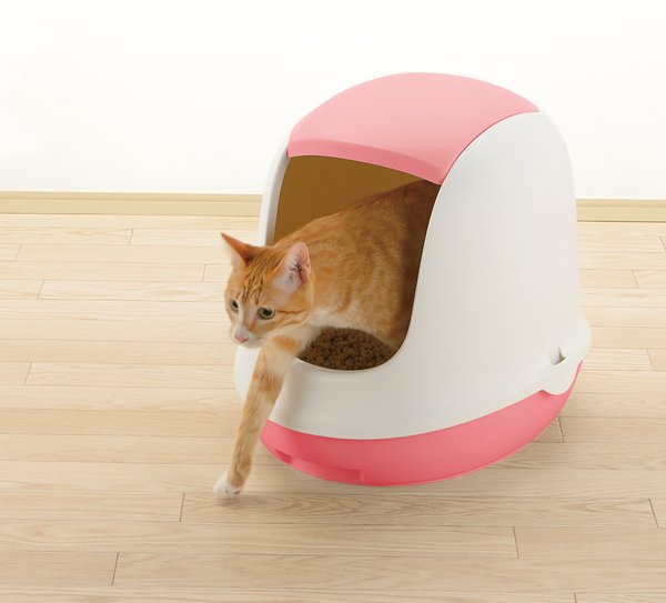 Richell Paw Trax Dome Hoooded Cat Litter Box, 15-in