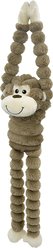 Petlou Zoo Friends LL Monkey Squeaky Plush Dog Toy, Brown, 36-in