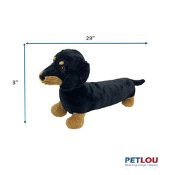 Petlou Dachshund Squeaky Plush Dog Toy, Black, 29-in slide 2 of 5