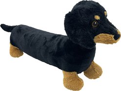 Petlou Dachshund Squeaky Plush Dog Toy, Black, 29-in