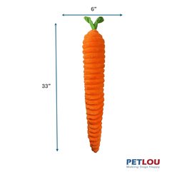 Petlou Luxe Carrot Squeaky Plush Dog Toy, Orange, 33-in slide 2 of 5