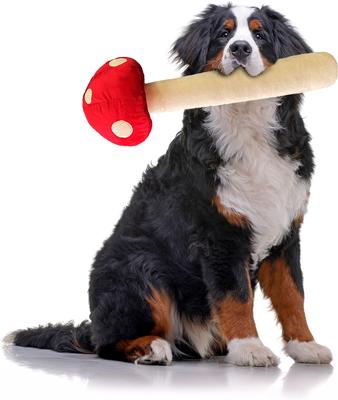 Show full view: Petlou Mushroom Squeaky Plush Dog Toy, White, 29-in slide 3 of 6