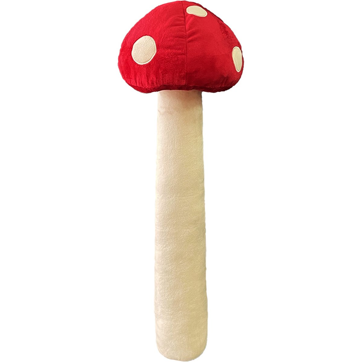 Petlou Mushroom Squeaky Plush Dog Toy, White, 29-in