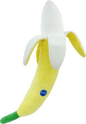 Petlou Banana Squeaky Plush Dog Toy, Yellow, 29-in
