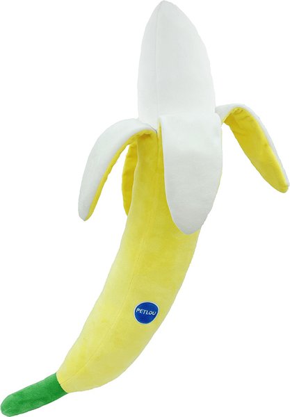 Show full view: Petlou Banana Squeaky Plush Dog Toy, Yellow, 29-in slide 1 of 6