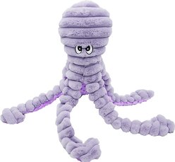 Petlou King Octopus Squeaky Plush Dog Toy, Purple, 26-in