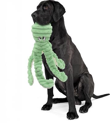 Show full view: Petlou King Octopus Squeaky Plush Dog Toy, Green, 26-in slide 2 of 5