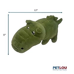 Petlou Alligator Squeaky Plush Dog Toy, Green, 17-in slide 2 of 5