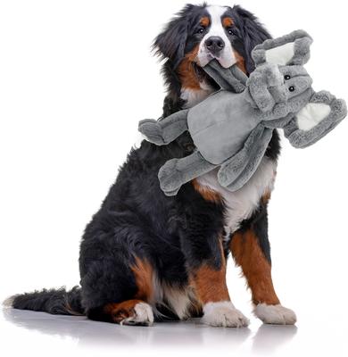 Show full view: Petlou Zoo Friends Elephant Squeaky Plush Dog Toy, Grey, 16-in slide 2 of 5