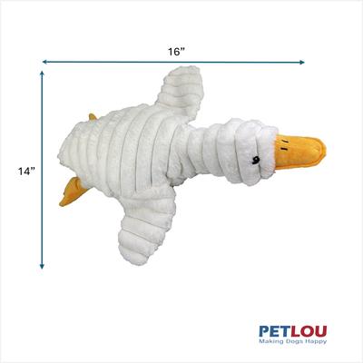 Show full view: Petlou Farm Friends Goose Squeaky Plush Dog Toy, White, 16-in slide 3 of 6