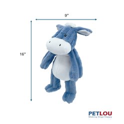Petlou Farm Friends Donkey Squeaky Plush Dog Toy, Blue, 16-in slide 2 of 5