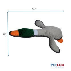 Petlou Bite Me Mallard Duck Squeaky Plush Dog Toy, Grey, 14-in slide 2 of 5