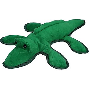 Petlou Bite Me Alligator Squeaky Plush Dog Toy, Green, 14-in